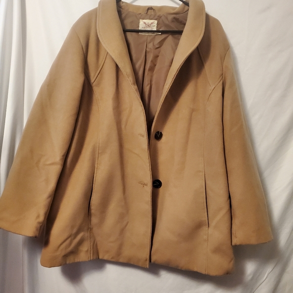 Faded Glory Women's Plus Size single-breasted faux - Picture 6 of 6